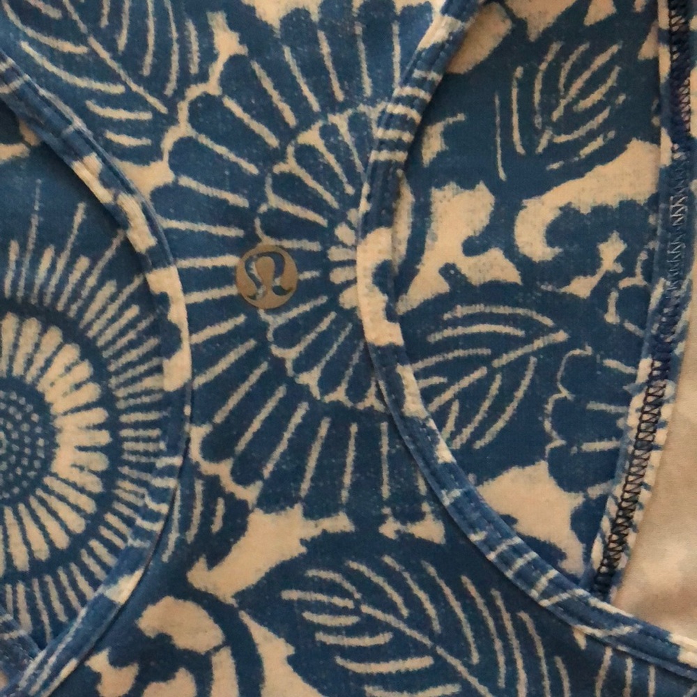 Lululemon blue floral racer back tank - Picture 2 of 3
